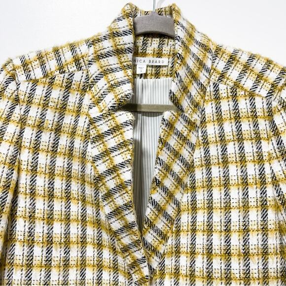 Veronica Beard Yellow White Plaid Jin Dickey Coat Blazer Size S NWOT - Picture 9 of 13